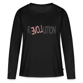 Révolution - T-shirt manches longues Premium bio Femme - noir - Devant - Julia (174cm)