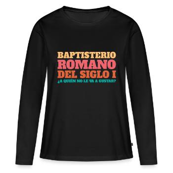 Baptistère romain du Ier siècle - T-shirt manches longues Premium bio Femme - noir - Devant - Julia (174cm)