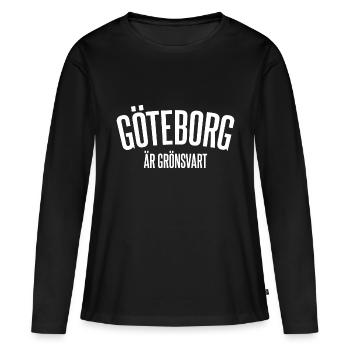 Göteborg est noir verdâtre - T-shirt manches longues Premium bio Femme - noir - Devant - Julia (174cm)
