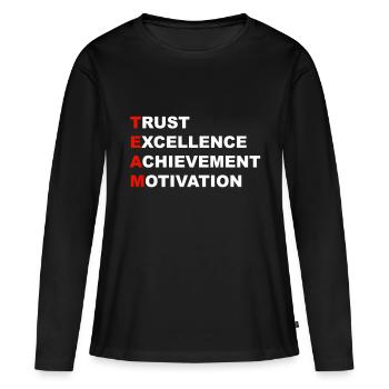 Teamwork - Frauen Premium Bio Langarmshirt - Schwarz - Vorne - Julia (174cm)