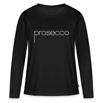 Prosecco Gossip Blanc - T-shirt manches longues Premium bio Femme - noir - Devant - Julia (174cm)