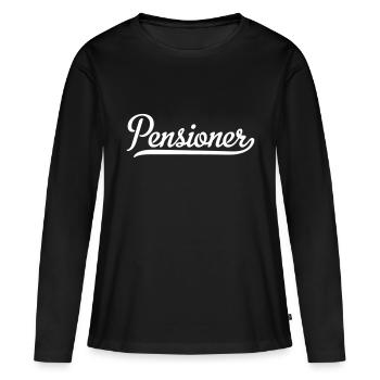 Pensioner - Frauen Premium Bio Langarmshirt - Schwarz - Vorne - Julia (174cm)