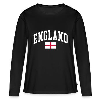 Angleterre - T-shirt manches longues Premium bio Femme - noir - Devant - Julia (174cm)