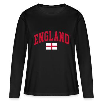 Angleterre - T-shirt manches longues Premium bio Femme - noir - Devant - Julia (174cm)