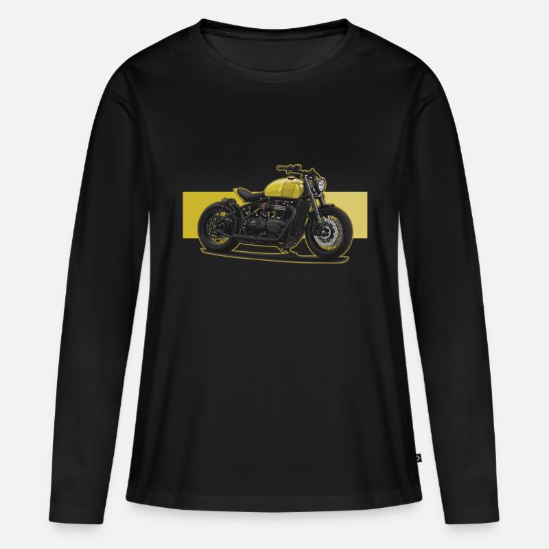 Bobber // Custom // Motorrad - Frauen Premium Bio Langarmshirt - Schwarz