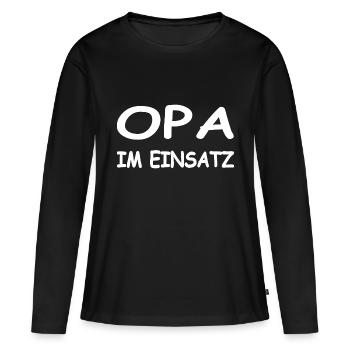 Opa - Frauen Premium Bio Langarmshirt - Schwarz - Vorne - Julia (174cm)