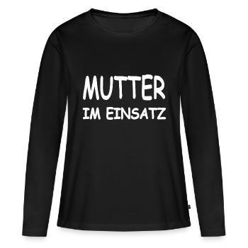 Mutter - Frauen Premium Bio Langarmshirt - Schwarz - Vorne - Julia (174cm)