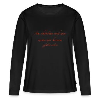 Nous sommes plus beaux quand nous ne plaisons à personne. - T-shirt manches longues Premium bio Femme - noir - Devant - Julia (174cm)