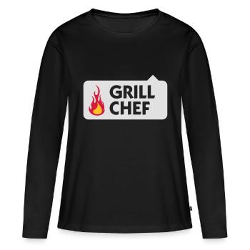 Je suis le chef Grill! - T-shirt manches longues Premium bio Femme - noir - Devant - Julia (174cm)