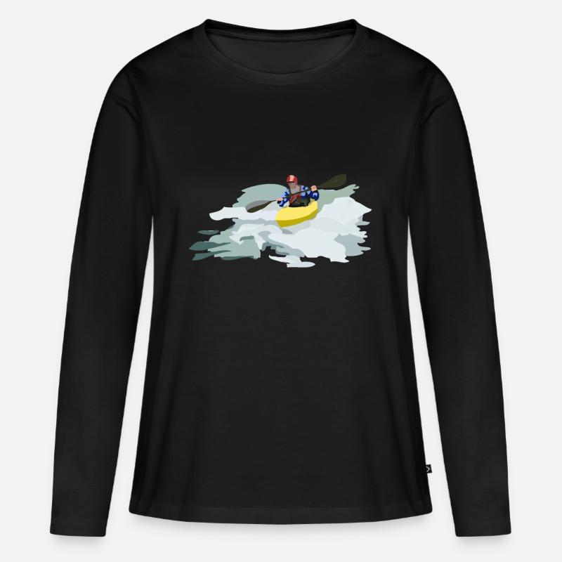 River Kajak - Frauen Premium Bio Langarmshirt - Schwarz