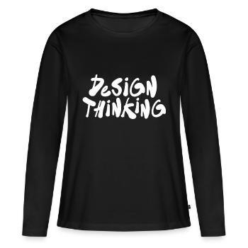 Design Thinking, T-shirt pour les designers - T-shirt manches longues Premium bio Femme - noir - Devant - Julia (174cm)