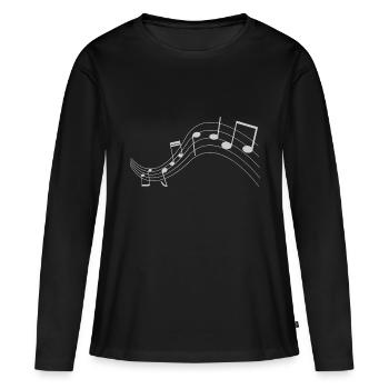 Musique, musique, notes de musique - T-shirt manches longues Premium bio Femme - noir - Devant - Julia (174cm)