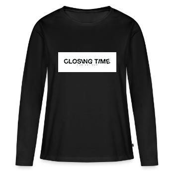 heure de fermeture - T-shirt manches longues Premium bio Femme - noir - Devant - Julia (174cm)