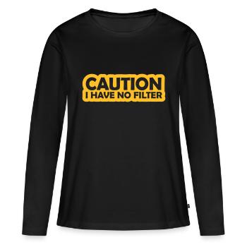 attention pas de citation de filtre - T-shirt manches longues Premium bio Femme - noir - Devant - Julia (174cm)
