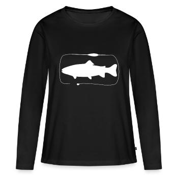 Forelle Sbirolino Montage mit Paste - Frauen Premium Bio Langarmshirt - Schwarz - Vorne - Julia (174cm)