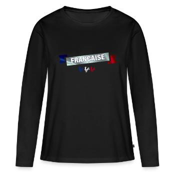 Französisches Banner - Frauen Premium Bio Langarmshirt - Schwarz - Vorne - Julia (174cm)