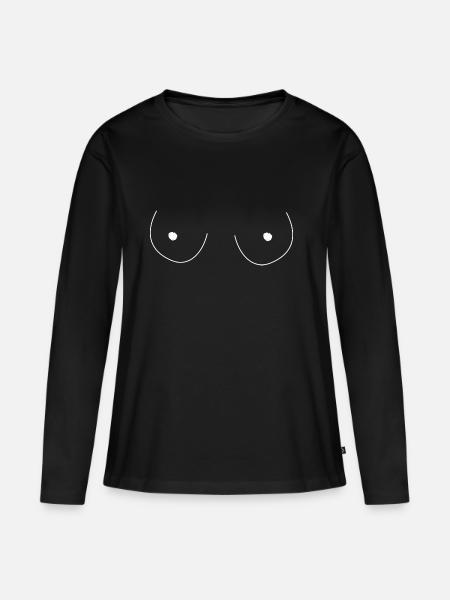 Titten Geschenk T Shirt - Frauen Premium Bio Langarmshirt - Schwarz