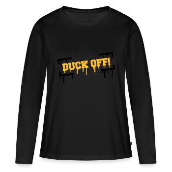 Duck Off Graffiti - T-shirt manches longues Premium bio Femme - noir - Devant - Julia (174cm)