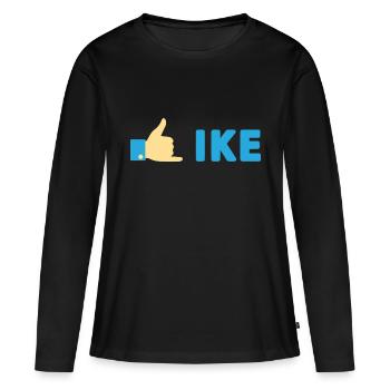 Like - Pouces en l’air - T-shirt manches longues Premium bio Femme - noir - Devant - Julia (174cm)