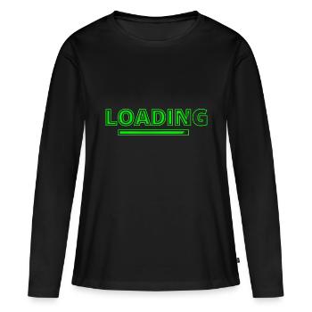 chargement - T-shirt manches longues Premium bio Femme - noir - Devant - Julia (174cm)