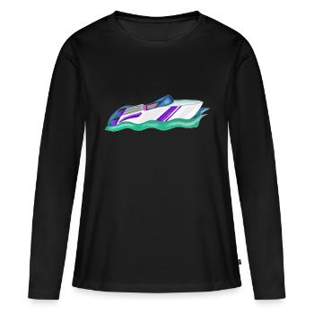 Racing boat or speedboat for the budding captain - Women's Premium Organic Long Sleeve Shirt - black - Front - Julia (174cm)