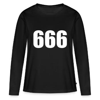 666 - le numéro de l'animal - T-shirt manches longues Premium bio Femme - noir - Devant - Julia (174cm)