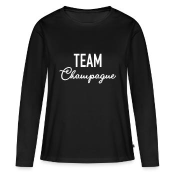 Equipe - - Vin mousseux - Alcool - T-shirt manches longues Premium bio Femme - noir - Devant - Julia (174cm)