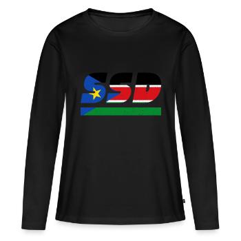South Sudan flag SSD flag - Women's Premium Organic Long Sleeve Shirt - black - Front - Julia (174cm)