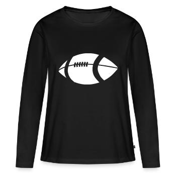 Football rugby - T-shirt manches longues Premium bio Femme - noir - Devant - Julia (174cm)