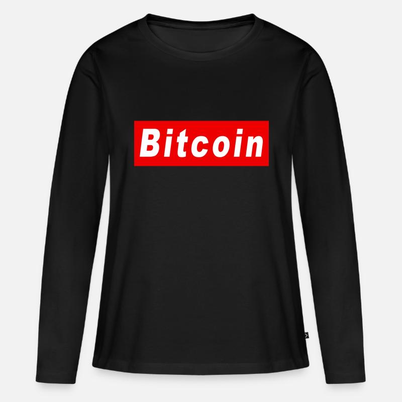 Bitcoin - Frauen Premium Bio Langarmshirt - Schwarz