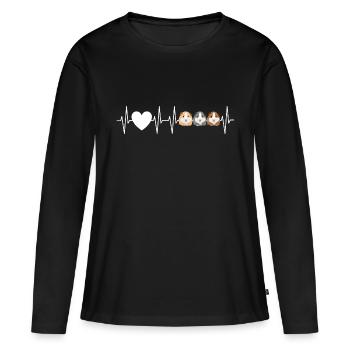 Cobayes Cobayes Coeurs Cadeau - T-shirt manches longues Premium bio Femme - noir - Devant - Julia (174cm)