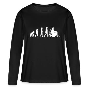 Batteuse Evolution Drummerin Percussion - T-shirt manches longues Premium bio Femme - noir - Devant - Julia (174cm)
