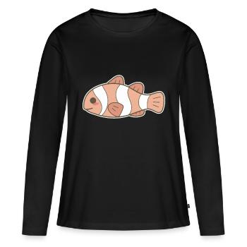 Clownfisch - Frauen Premium Bio Langarmshirt - Schwarz - Vorne - Julia (174cm)