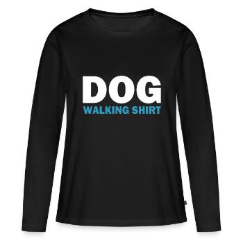 Dog walking - Women's Premium Organic Long Sleeve Shirt - black - Front - Julia (174cm)