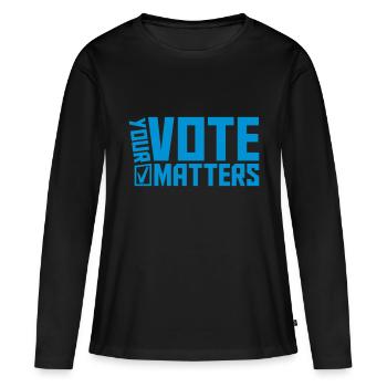 votre vote compte citation - T-shirt manches longues Premium bio Femme - noir - Devant - Julia (174cm)