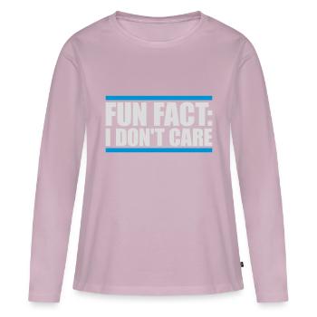 I don't care fact - Women's Premium Organic Long Sleeve Shirt - dusky pink - Front - Julia (174cm)