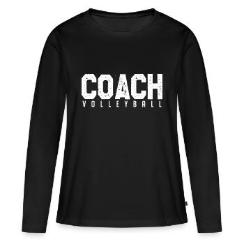 Volleyball coach. Volleyball coach. coach. - Women's Premium Organic Long Sleeve Shirt - black - Front - Julia (174cm)