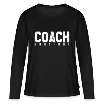 Foosball coach. Foosball coach. coach. - Women's Premium Organic Long Sleeve Shirt - black - Front - Julia (174cm)