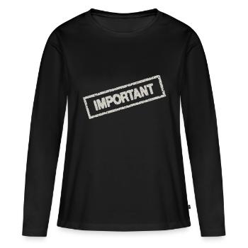 important - T-shirt manches longues Premium bio Femme - noir - Devant - Julia (174cm)