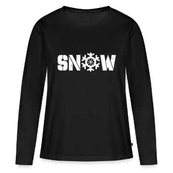 Neige - T-shirt manches longues Premium bio Femme - noir - Devant - Julia (174cm)