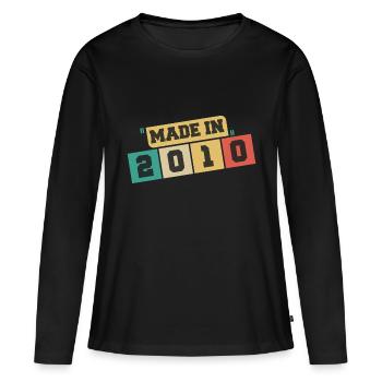 2010 anniversaire 2010 né en 2010 anniversaire - T-shirt manches longues Premium bio Femme - noir - Devant - Julia (174cm)