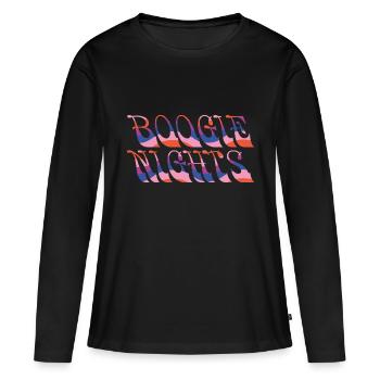 boogie nights - Frauen Premium Bio Langarmshirt - Schwarz - Vorne - Julia (174cm)