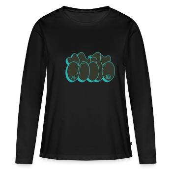 Projet sans titre 21 - T-shirt manches longues Premium bio Femme - noir - Devant - Julia (174cm)