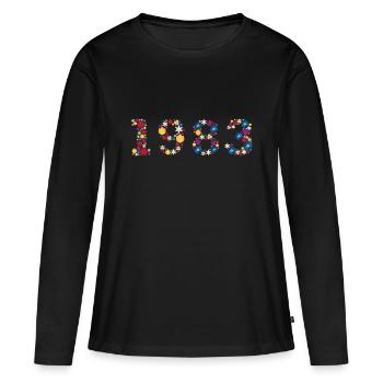 Flowers 1983 - Frauen Premium Bio Langarmshirt - Schwarz - Vorne - Julia (174cm)