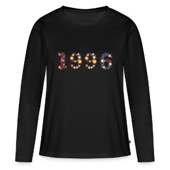 Flowers 1996 - Women's Premium Organic Long Sleeve Shirt - black - Front - Julia (174cm)