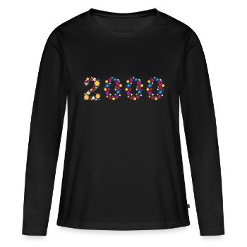 Fleurs 2000 - T-shirt manches longues Premium bio Femme - noir - Devant - Julia (174cm)