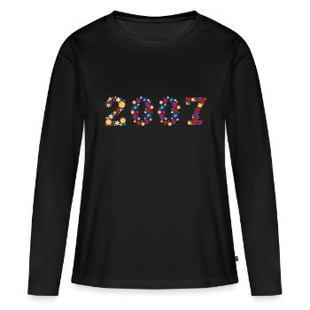 Fleurs 2007 - T-shirt manches longues Premium bio Femme - noir - Devant - Julia (174cm)