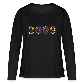 Fleurs 2009 - T-shirt manches longues Premium bio Femme - noir - Devant - Julia (174cm)