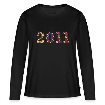 Fleurs 2011 - T-shirt manches longues Premium bio Femme - noir - Devant - Julia (174cm)