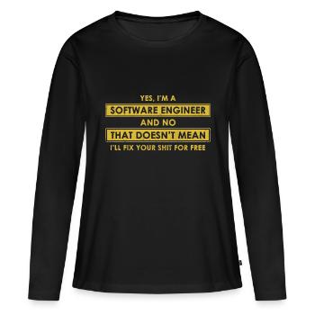 Software-Ingenieur - Frauen Premium Bio Langarmshirt - Schwarz - Vorne - Julia (174cm)